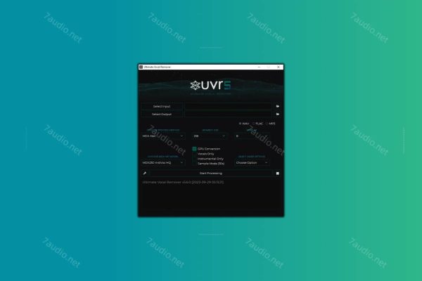 伴奏人声分离软件 Ultimate Vocal Remover GUI v5.5.0 WIN-7audio
