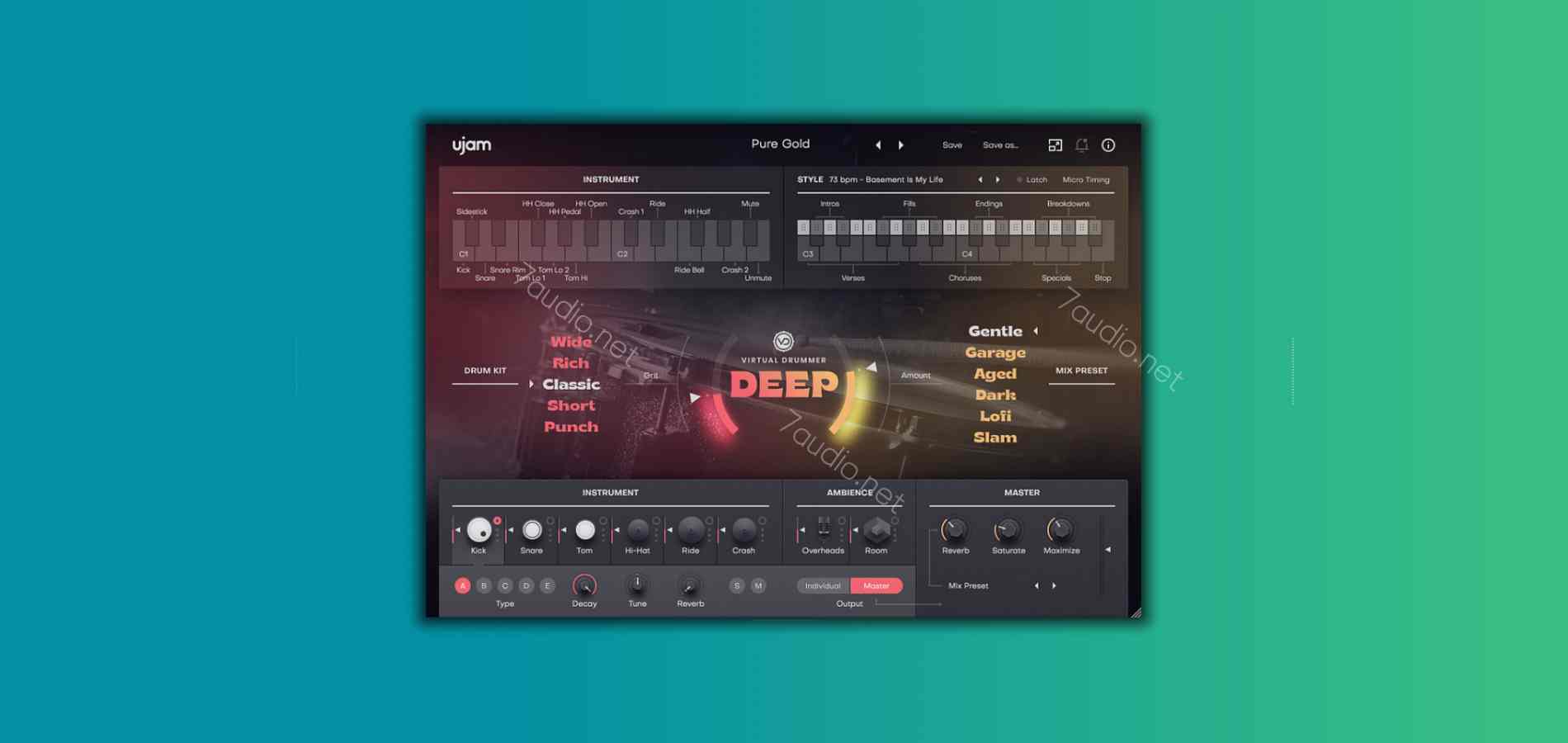 灵魂朋克鼓音源 uJAM Virtual Drummer DEEP v2.4.1 Fixed WIN&MAC-7audio