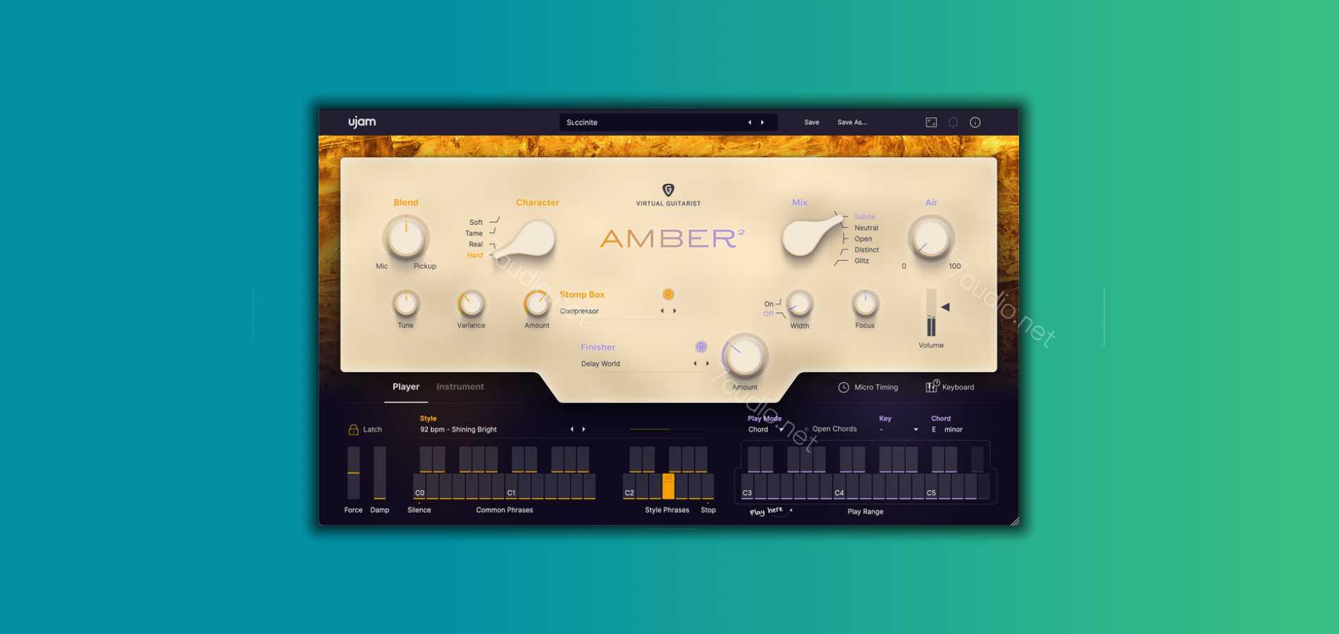 钢弦吉他音源 UJAM Virtual Guitarist Amber 2 v2.3.0 Fixed WiN-MAC-7audio