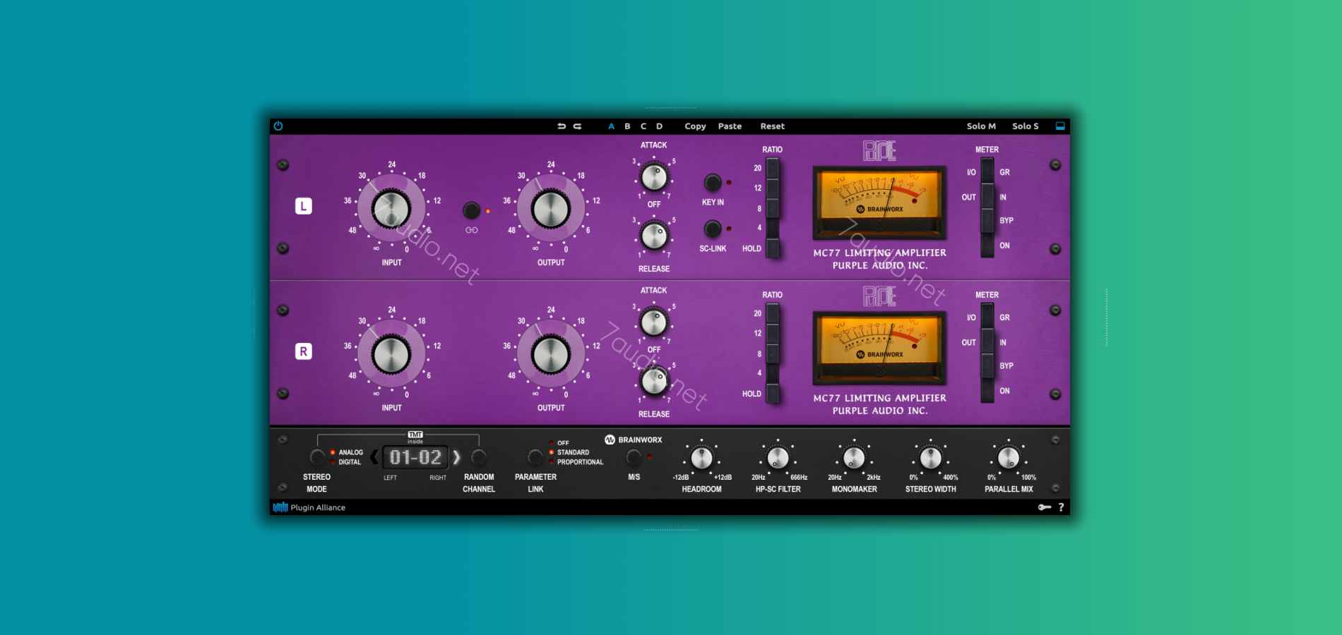 压缩限幅器 Plugin Alliance Brainworx Purple Audio MC77 WIN&MAC-7audio