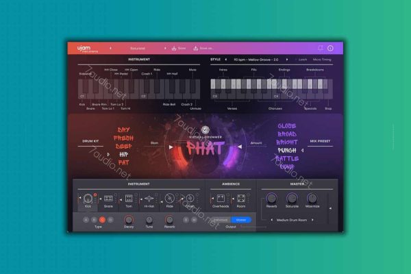 嘻哈放克鼓音源 UJAM Virtual Drummer Phat v2.4.1 WIN&MAC-7audio