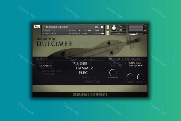 扬琴音源 Cinematique Instruments Mountain Dulcimer Kontakt-7audio