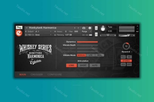 蓝调口琴音源 Embertone Honkytonk Harmonica Kontakt-7audio