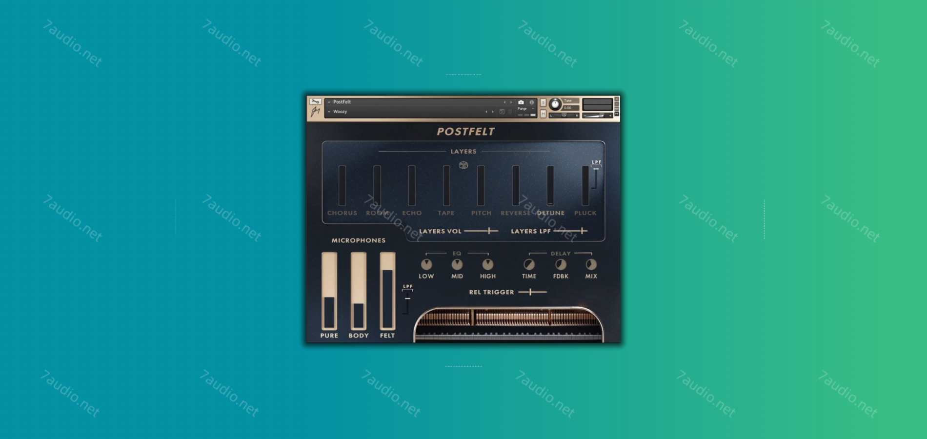 毛毡立式钢琴音源 Jon Meyer PostFelt Kontakt-7audio