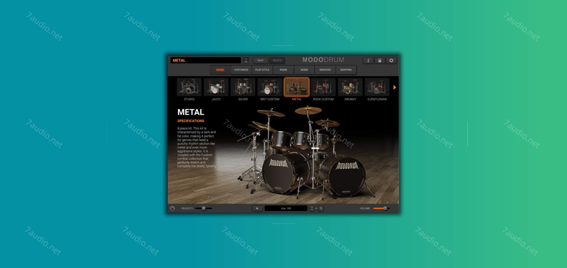 物理建模架子鼓音源 IK Multimedia MODO DRUM 1.1.3 WIN&MAC-7audio