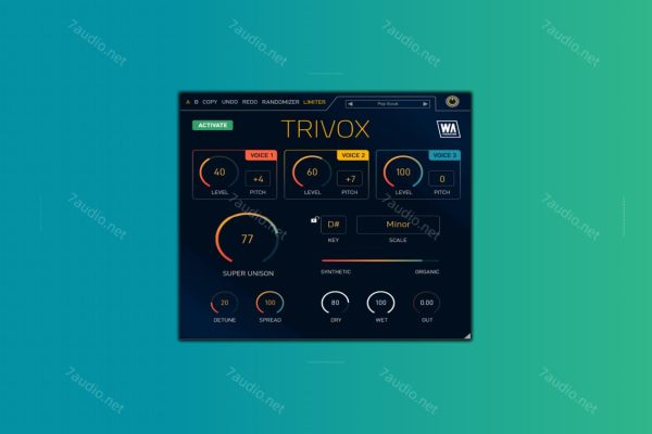 创意和声效果插件 W.A Production Trivox v1.0.2 BUBBiX WIN-7audio
