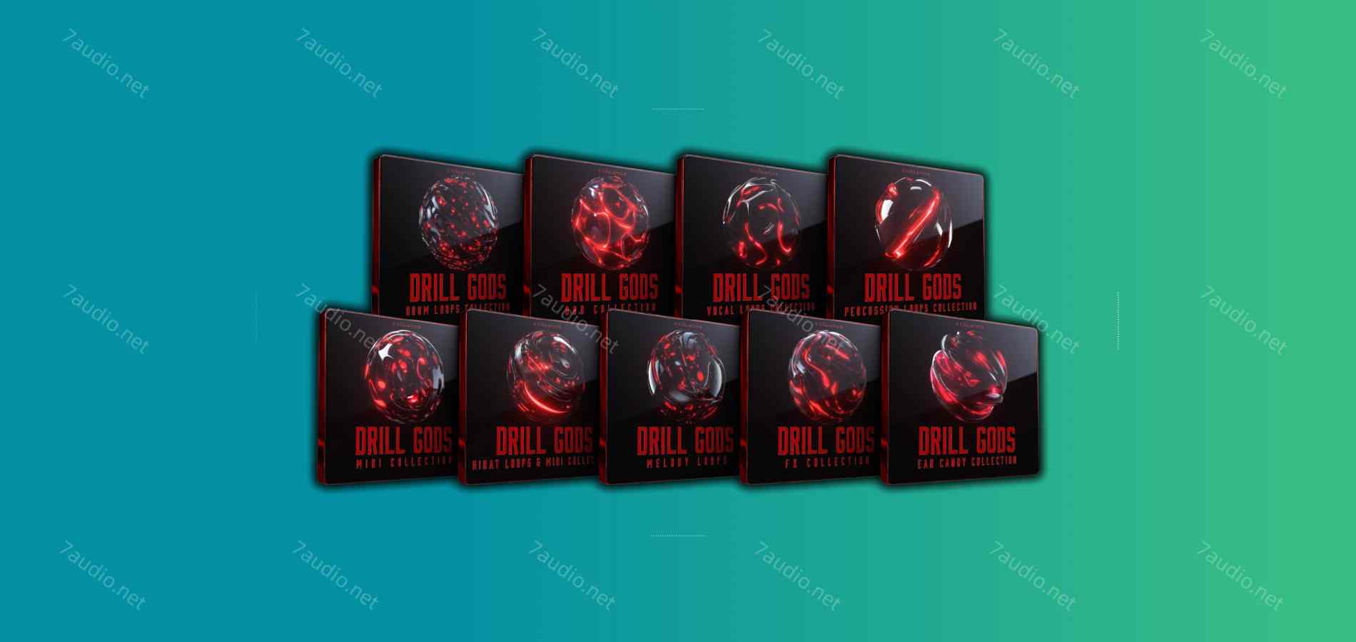 嘻哈旋律鼓包套装 Cymatics DRILL GODS LAUNCH EDITION WAV MIDI-7audio