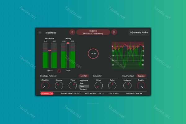 峰值限制插件 Aqusmatiq Maxhead v1.1.0 MOCHA WIN-7audio