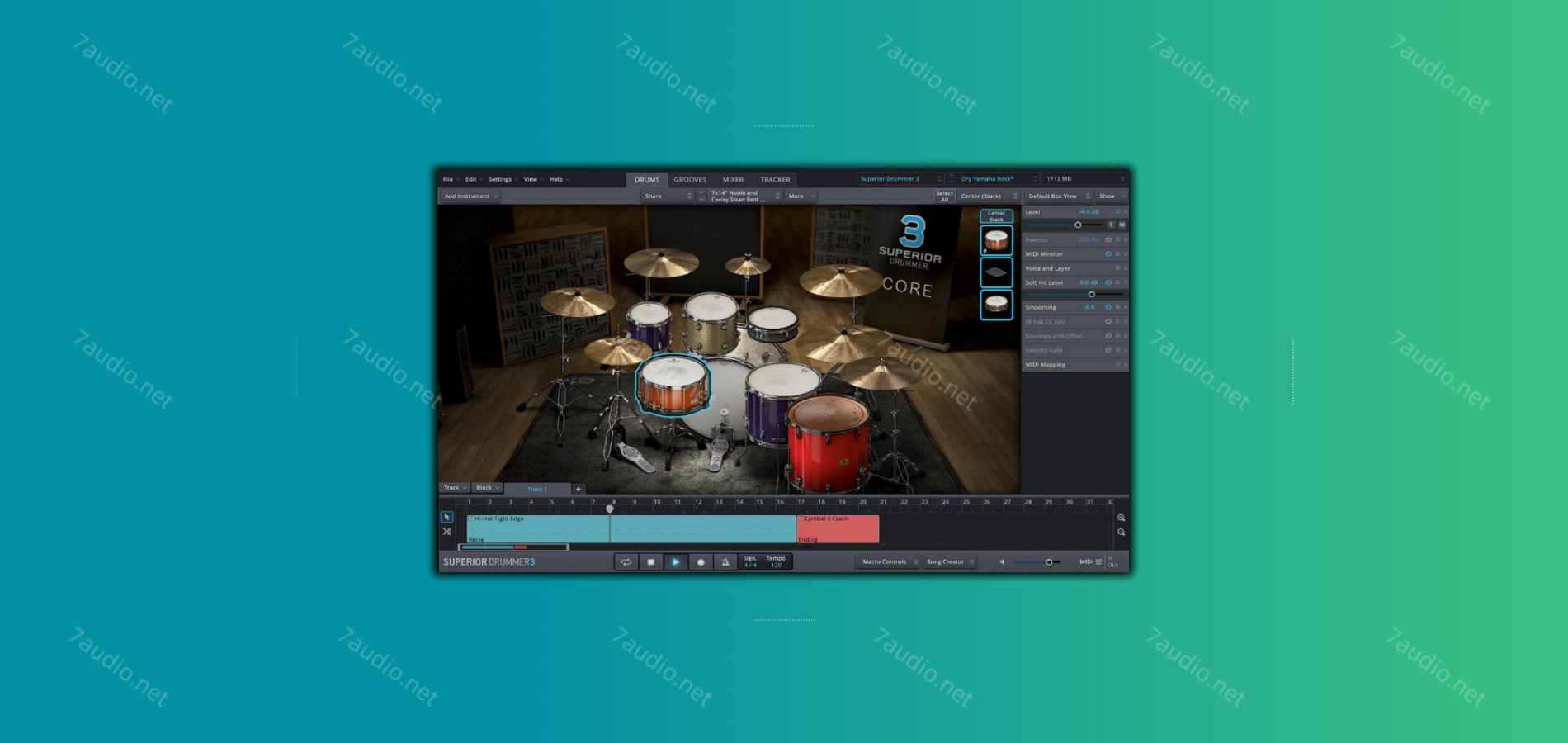 超级鼓音源主程序 Toontrack Superior Drummer v3.4.0 Update VR WIN&MAC-7audio