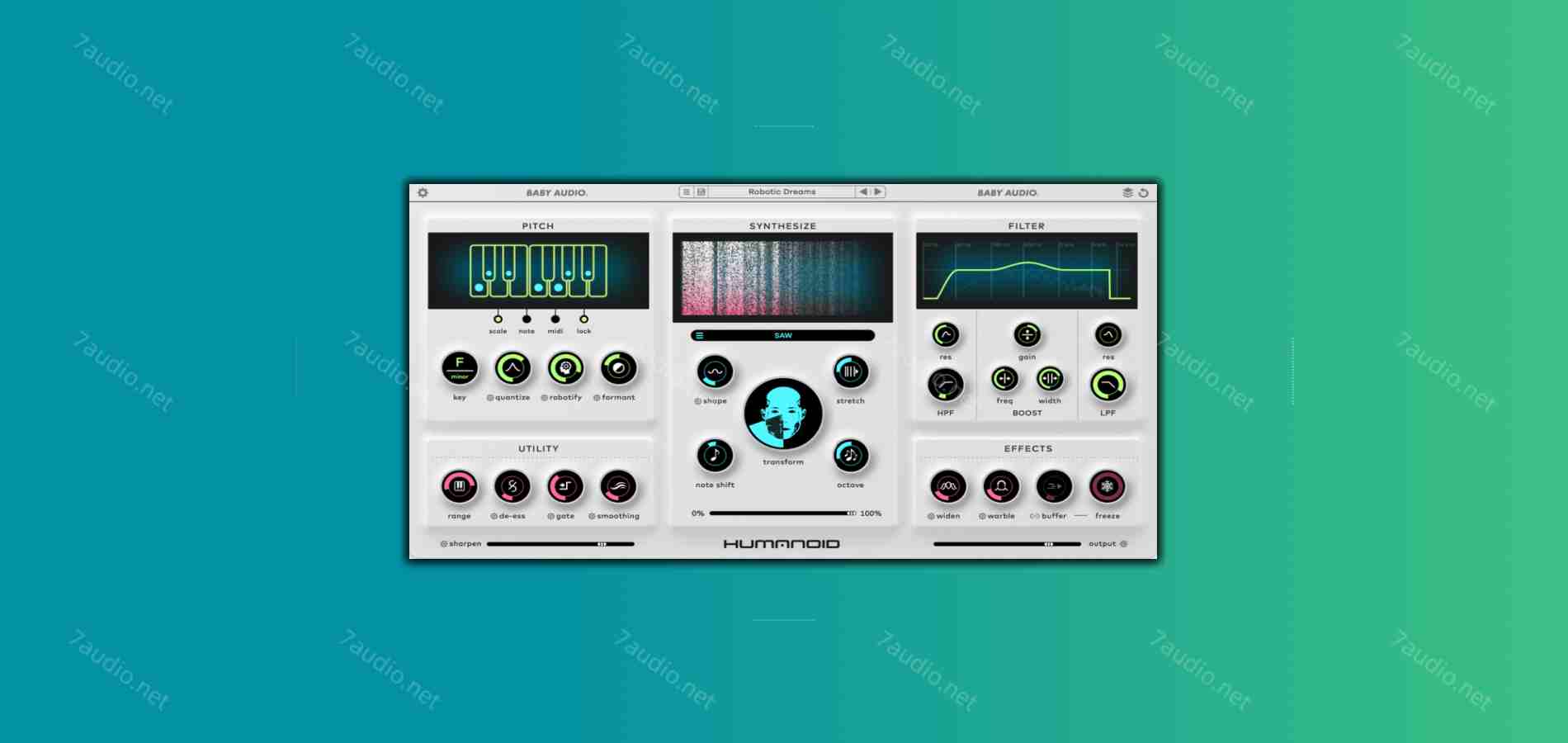 人声机器化调音插件 BABY Audio Humanoid v1.2.0 BUBBiX WIN&MAC-7audio